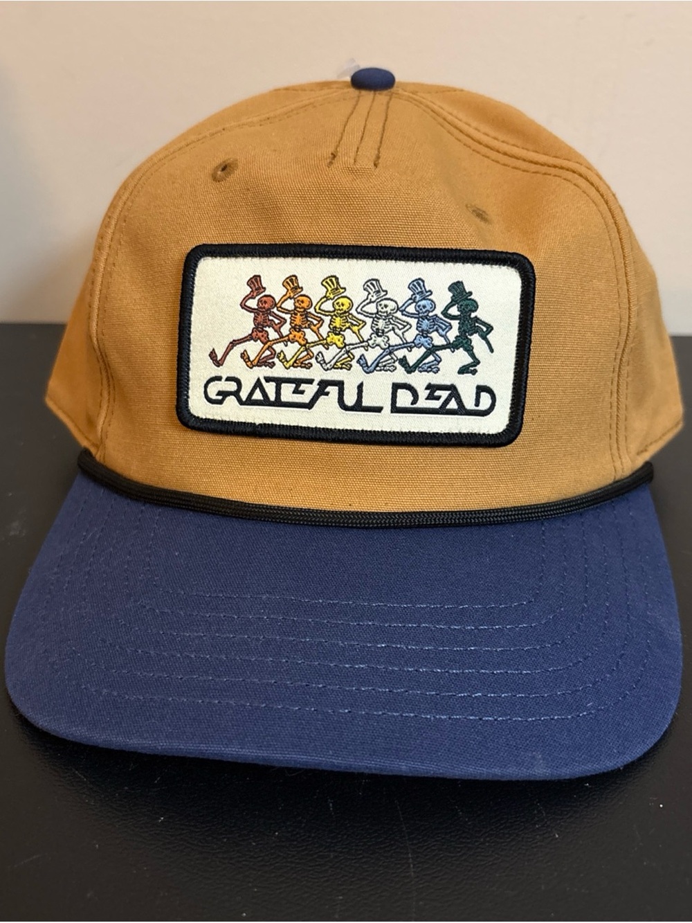 Grateful Dead Rainbow Dancing Bears‎ Patch Cap - Tan & Navy